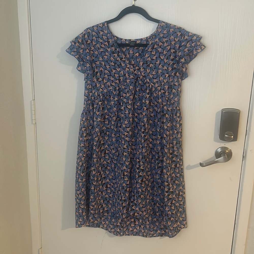 SHEIN baby doll dress size medium baby blue with floral print